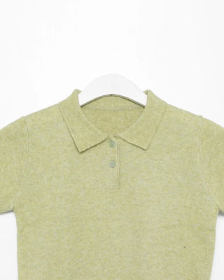 Button Collar Knit Polo Top