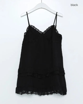 Chiffon lace frill camisole dress