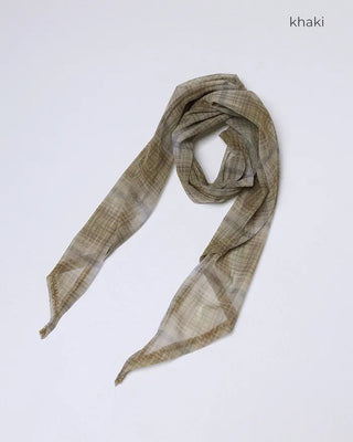 Checked chiffon babushka