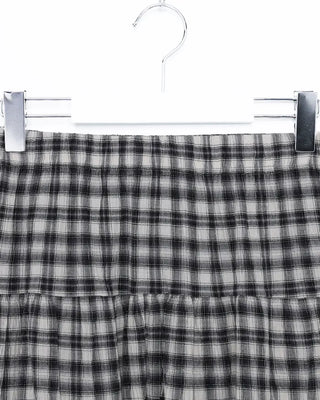 Tartan check tiered midi skirt