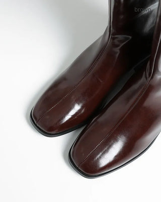 Leather long boots
