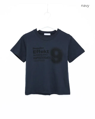 9 Effect Lettering Half T-Shirt