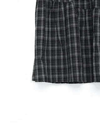 Checked frill long skirt