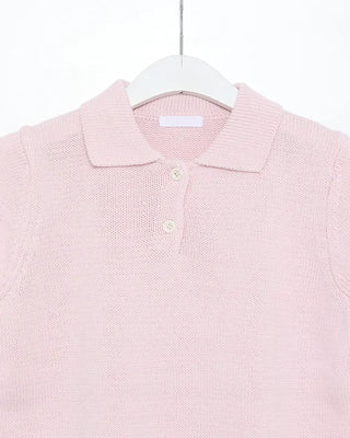 Color Button Point Short-Sleeve Knit