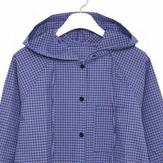 Checkered button hoodie