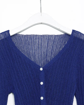 V-neck sheer slim-fit cardigan