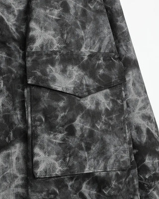 Tie-dye cropped military jacket