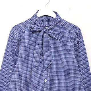 High-neck tie blouse