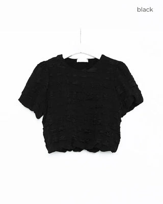 Wrinkle Volume Short-Sleeve Blouse