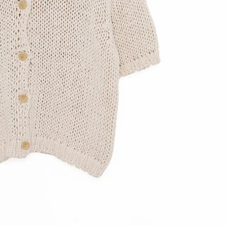 Short-sleeved knit cardigan