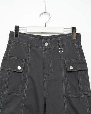 Semi-wide bootcut basket pants