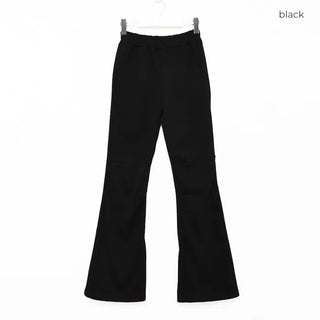 Elastic waist bootcut pants