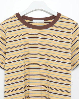 Multi-stripe half-sleeve T-shirt