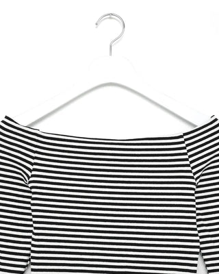 Striped off-shoulder t-shirt
