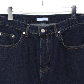 Wide-fit low-rise denim pants