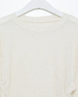 Side-gathered sheer T-shirt