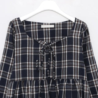 2-way check peplum blouse
