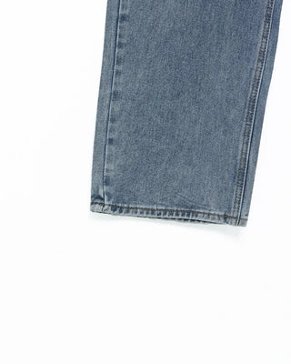 Washed wide-leg denim