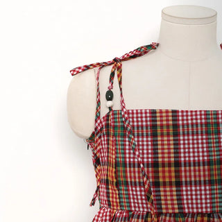 Checked balloon camisole