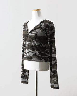 [4th Re-release] (ORIGINAL) Lettering Camo Long Sleeve T-Shirt