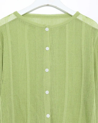 See-through ribbed cardigan
