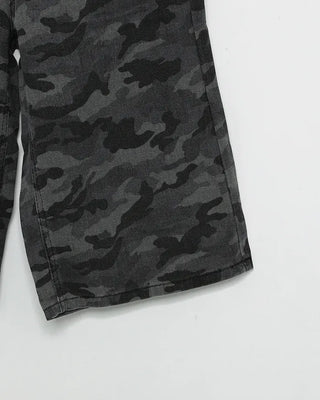 Camouflage flap pocket Bermuda denim pants