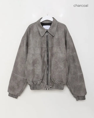 (Unisex) Fading Eco Leather Jacket
