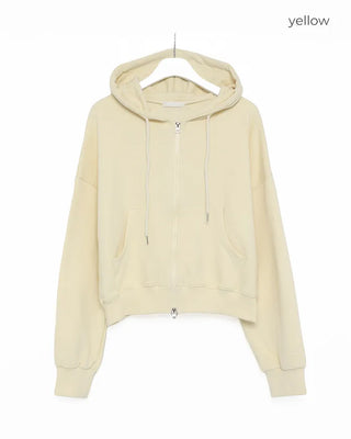 Two-way hooded zip-up