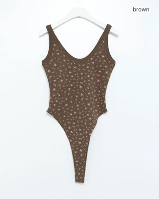 Mini Flower Pointelle Bodysuit Tank Top