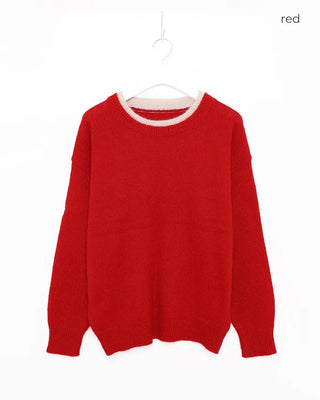 Neckline Layered Round Knit