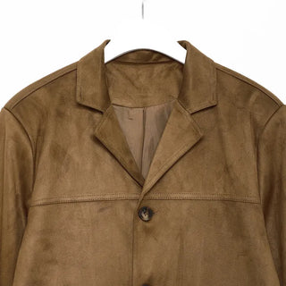 Loose-fit suede jacket