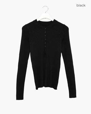 Slim Button Rib Knit
