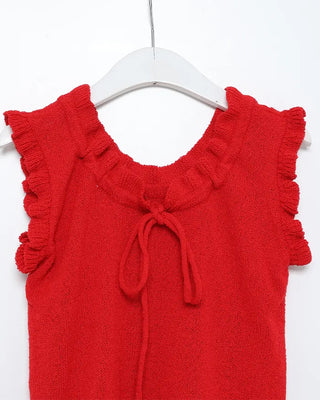 French girly frill sleeveless knit