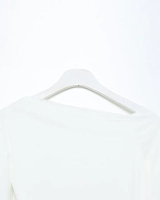 Lace-layered off-shoulder t-shirt