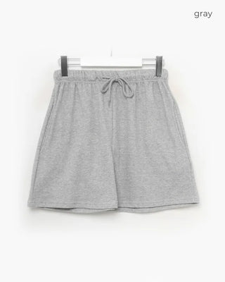 Sweat-weight elastic waist shorts