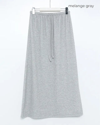 A-line ribbed long skirt
