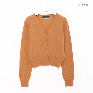 V-neck knit cardigan