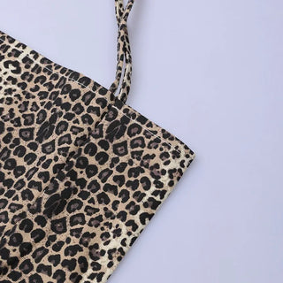 Leopard print cotton bag