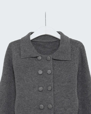 Double-button knit cardigan
