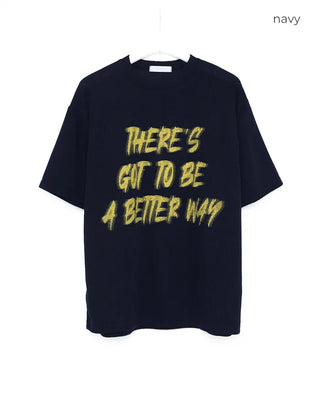 (Unisex) Marker Lettering Knit Half T-Shirt