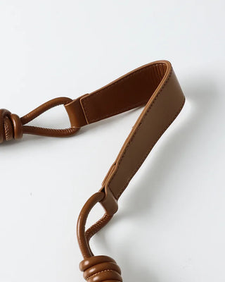 Leather Twist Shoulder Bag