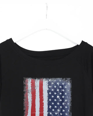 American print short-sleeved shirt