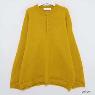 (Unisex) Oslo Henley Neck Loose Fit Knit