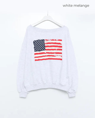 USA One-Shoulder Point Sweatshirt