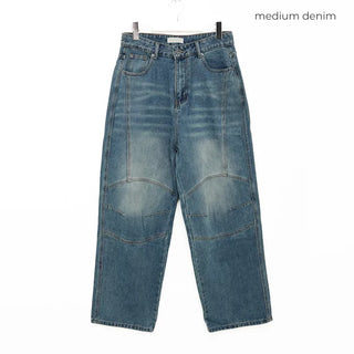 Biker Wide Denim Pants