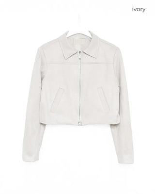Suede cropped jacket