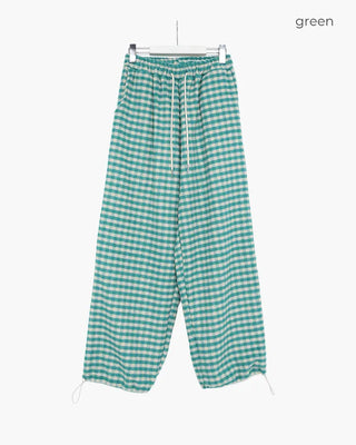 Checkered Pants with Waistband