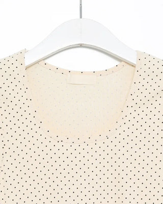 Pindot Square Neck Ribbed Half T-Shirt