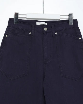 Pentagon pocket herringbone striped cotton pants