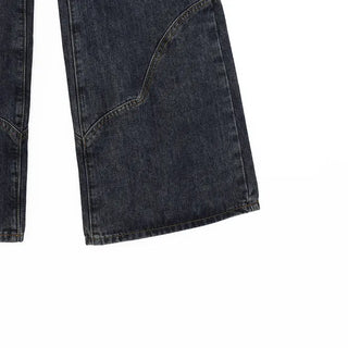 Unique seam flared denim pants